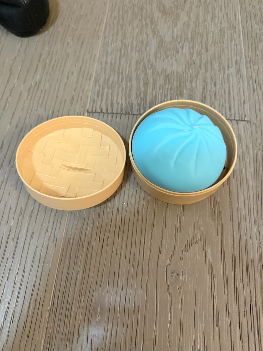 Blue dumpling Silicone Stress Squishy in Beige Tin
